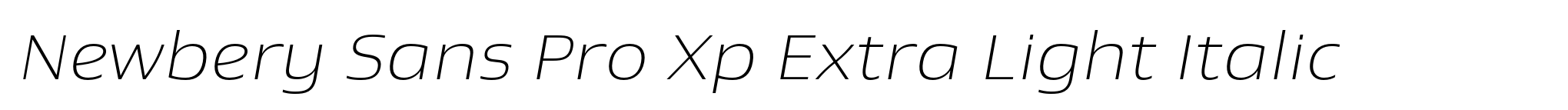 Newbery Sans Pro Xp Extra Light Italic image